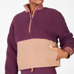 Fabletics Mallory Fleece Pullover Half Zip Pullover Jacket Women Size M